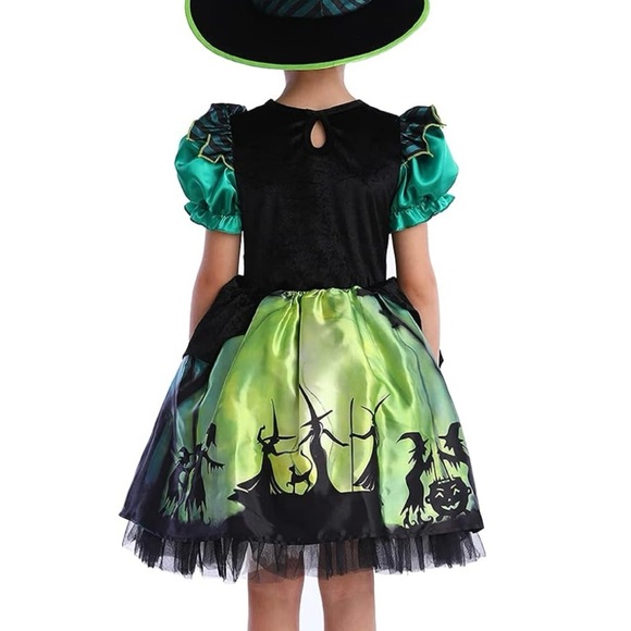 Halloween Witch Costumes for Girls,Green Witch,Rainbow Witch,Skeleton Witch - Picture 5 of 10